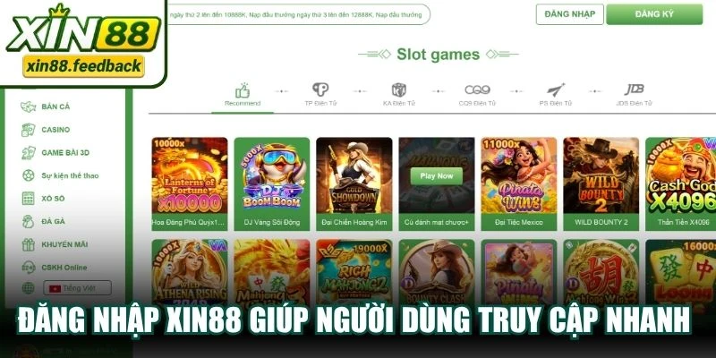 Đăng nhập XIN88 giúp người dùng truy cập nhanh vào tài khoản