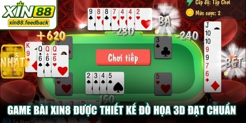 Game bài XIN8 được thiết kế đồ họa 3D đạt chuẩn quốc tế
